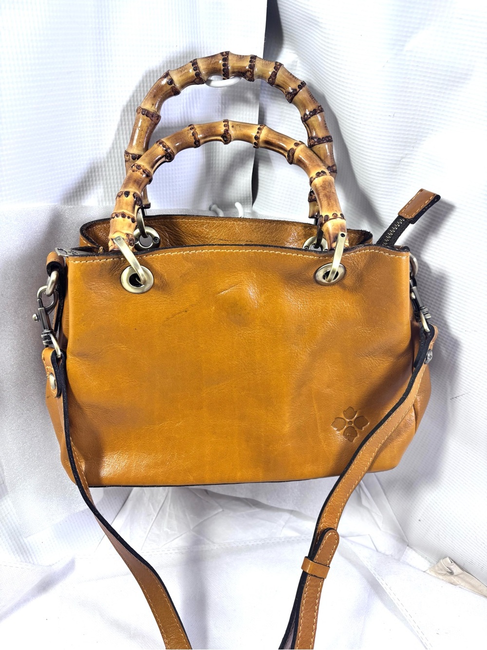 Patricia Nash Empoli Satchel With Bamboo Handles.